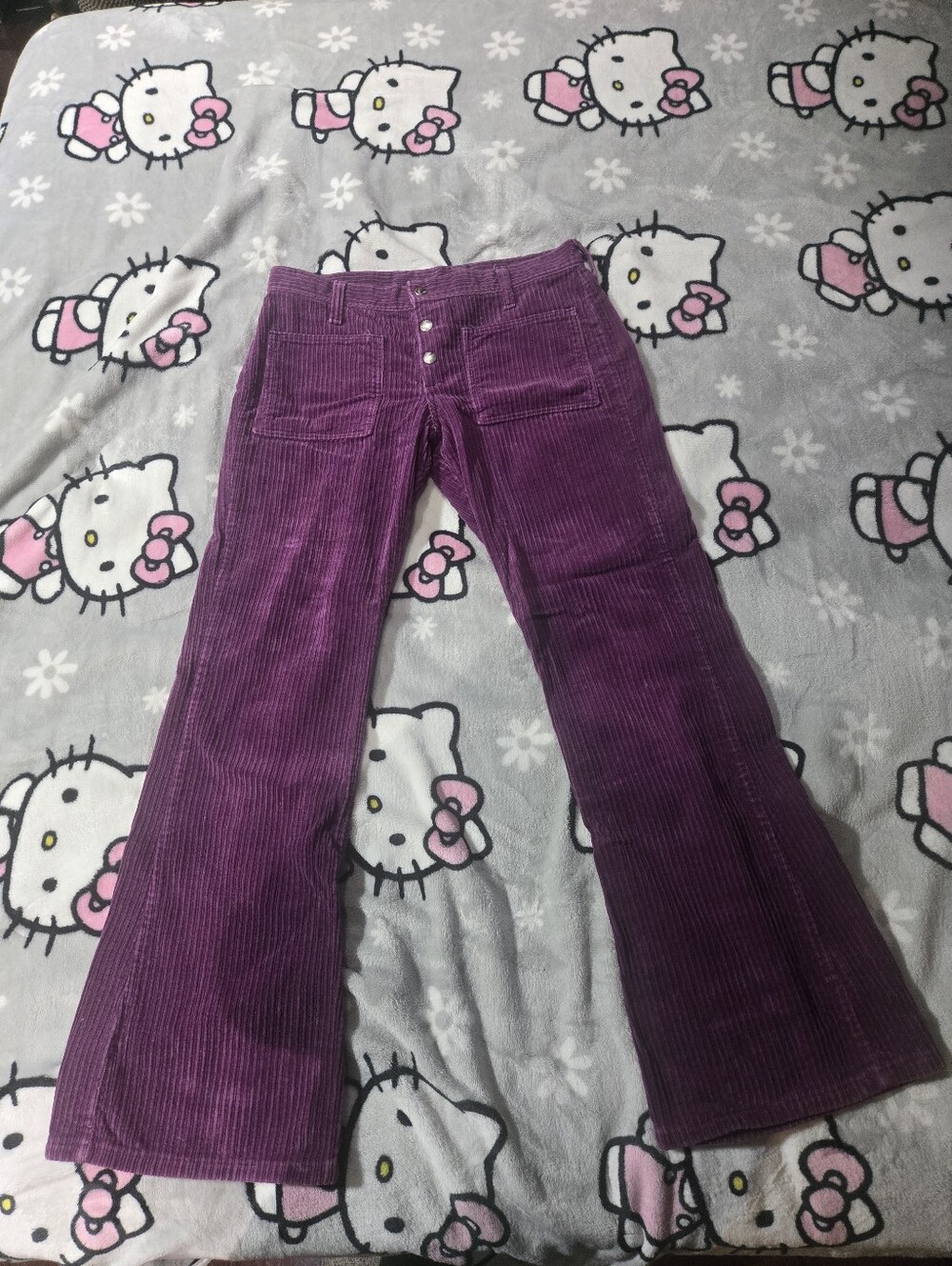 Vintage 1970's Purple Corduroy Flared Jeans